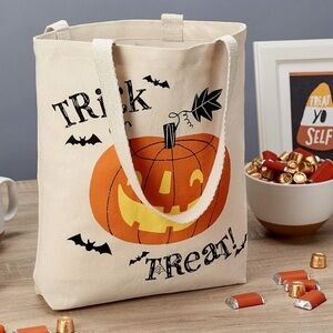 Hallmark “Trick or Treat” Pumpkin Canvas Halloween Tote Bag